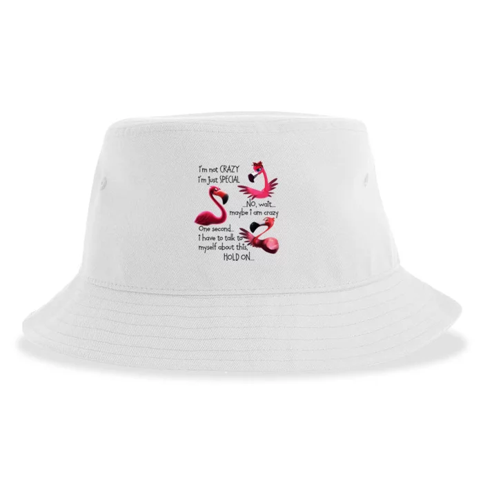 Flamingo IM Not Crazy IM Just Special Funny MotherS Day Sustainable Bucket Hat