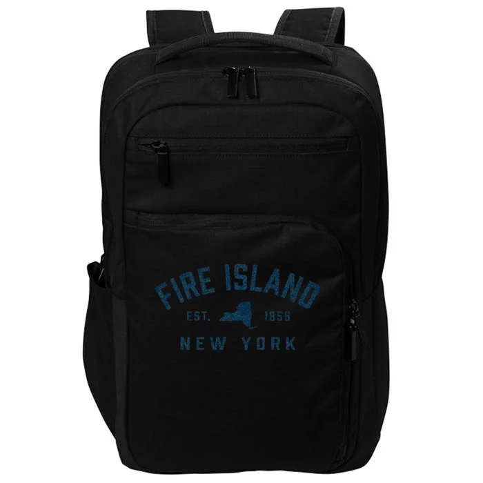 Fire Island New York Preppy Throwback Retro Souvenir Impact Tech Backpack