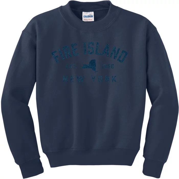 Fire Island New York Preppy Throwback Retro Souvenir Kids Sweatshirt