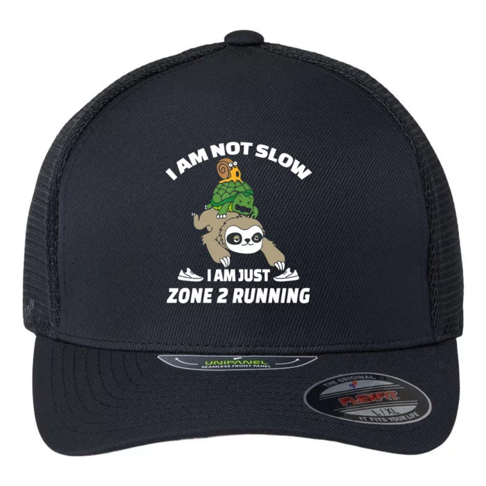 Funny Im Not Slow Just Zone 2 Running Sloth Runner Team Gift Flexfit Unipanel Trucker Cap