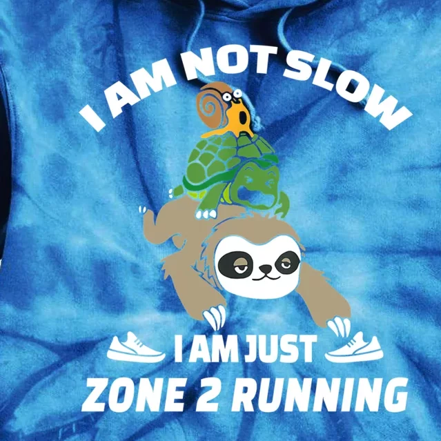 Funny Im Not Slow Just Zone 2 Running Sloth Runner Team Gift Tie Dye Hoodie