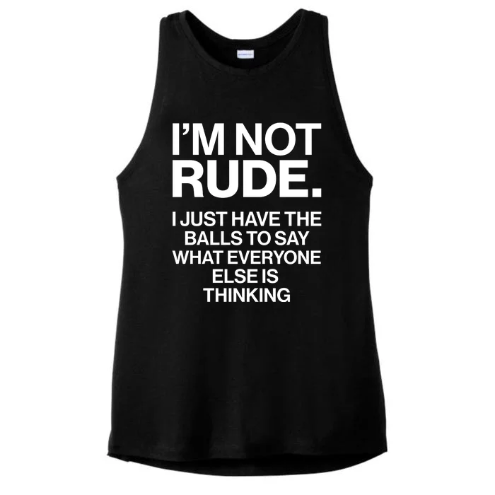 Funny Im Not Rude Ladies Tri-Blend Wicking Tank