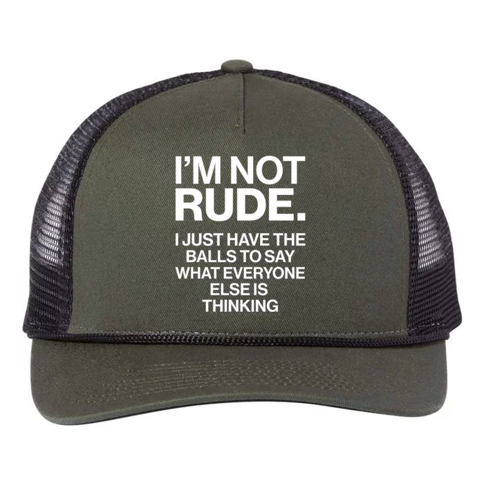 Funny Im Not Rude Retro Rope Trucker Hat Cap