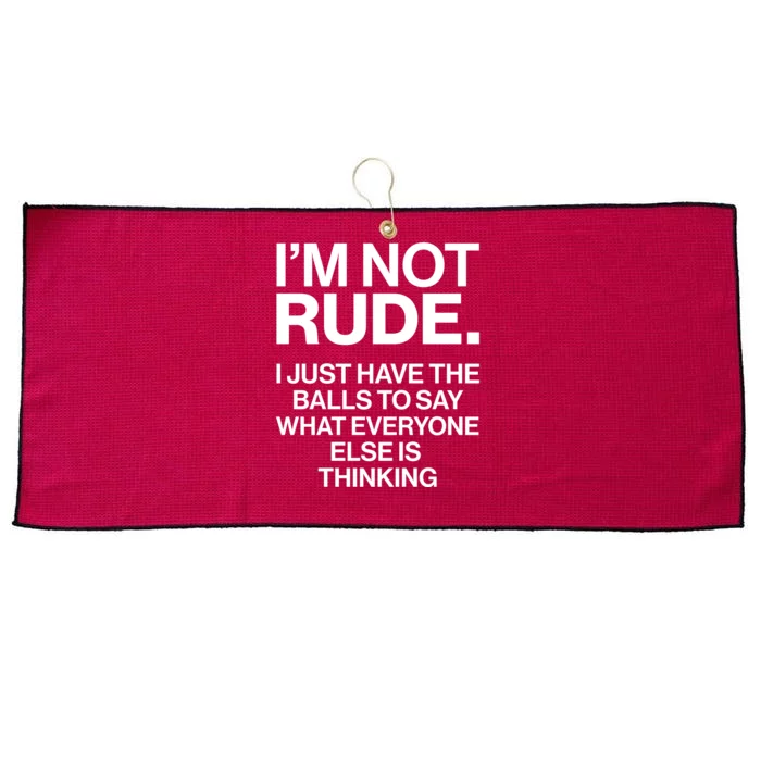 Funny Im Not Rude Large Microfiber Waffle Golf Towel