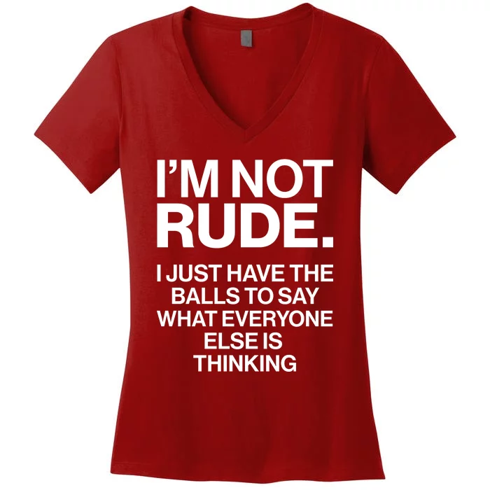 Funny Im Not Rude Women's V-Neck T-Shirt