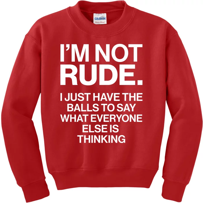 Funny Im Not Rude Kids Sweatshirt