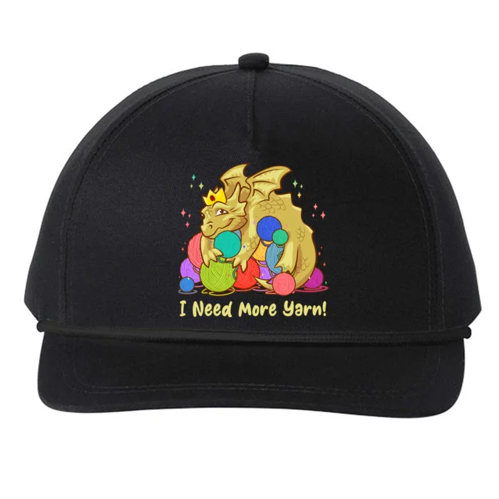 Funny I Need More Yarn Dragon Hoarding Yarn Snapback Five-Panel Rope Hat