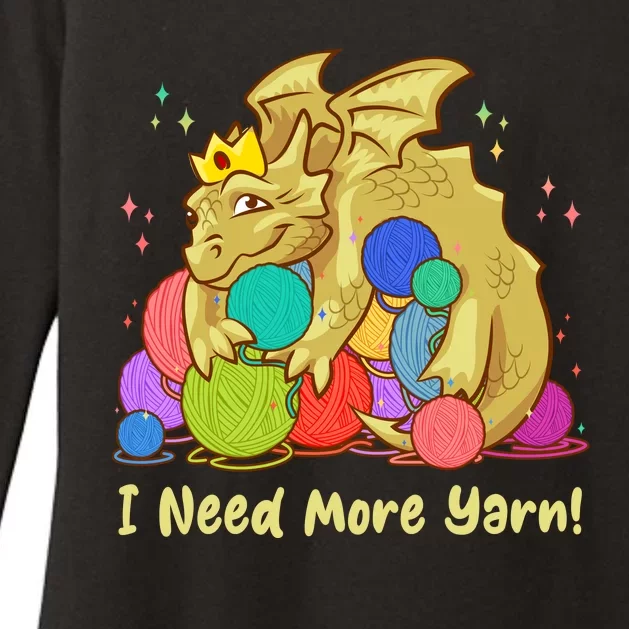 Funny I Need More Yarn Dragon Hoarding Yarn Womens CVC Long Sleeve Shirt