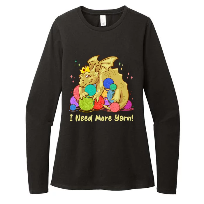 Funny I Need More Yarn Dragon Hoarding Yarn Womens CVC Long Sleeve Shirt