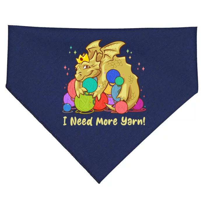 Funny I Need More Yarn Dragon Hoarding Yarn USA-Made Doggie Bandana