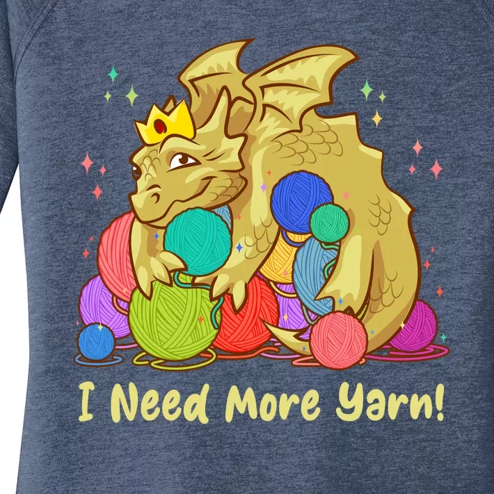 Funny I Need More Yarn Dragon Hoarding Yarn Women's Perfect Tri Tunic Long Sleeve Shirt