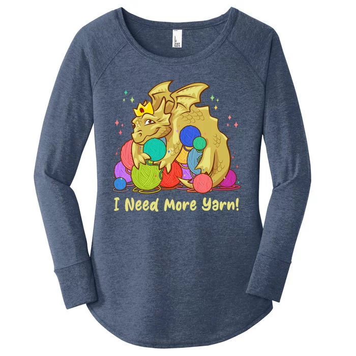 Funny I Need More Yarn Dragon Hoarding Yarn Women's Perfect Tri Tunic Long Sleeve Shirt