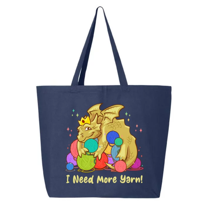 Funny I Need More Yarn Dragon Hoarding Yarn 25L Jumbo Tote