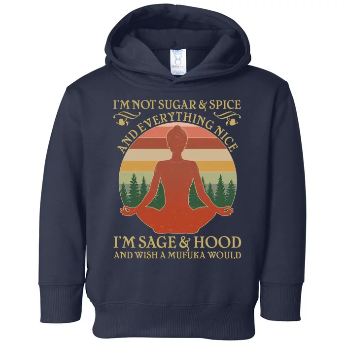 Funny I'm Not Sugar And Spice I'm Sage And Hood Toddler Hoodie