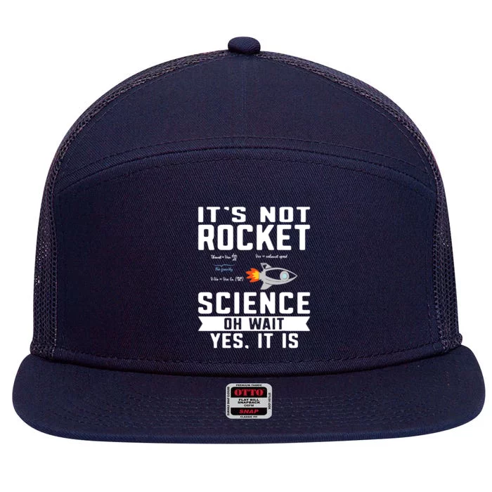 Funny Its Not Rocket Science Aerospace Engineer Equation 7 Panel Mesh Trucker Snapback Hat