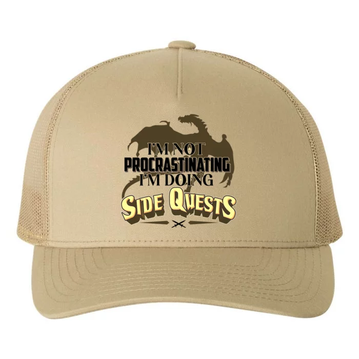 Funny I'm Not Procrastinating I'm Doing SIde Quest Dungeon And Dragons Fan Yupoong Adult 5-Panel Trucker Hat