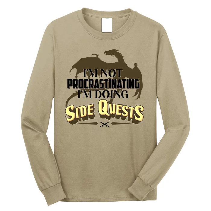 Funny I'm Not Procrastinating I'm Doing SIde Quest Dungeon And Dragons Fan Long Sleeve Shirt