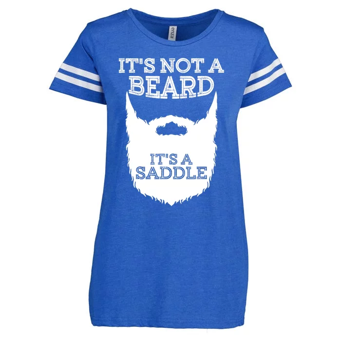 Funny Its Not A Beard Its A Saddle Gift Beard Lover Enza Ladies Jersey Football T-Shirt