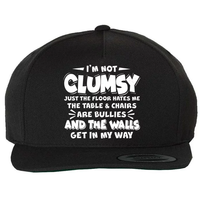 Funny I'm Not Clumsy Wool Snapback Cap