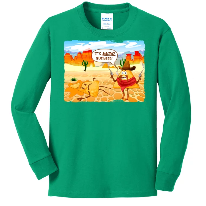 Funny It's Nacho Business Kids Long Sleeve Shirt