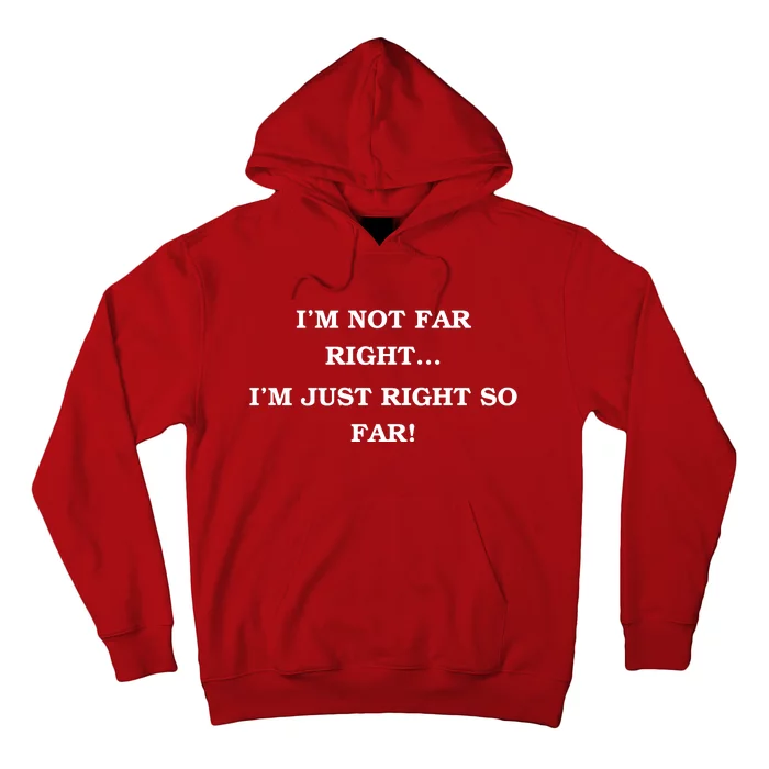 Funny IM Not Far Right IM Just Right So Far 2024 Hoodie