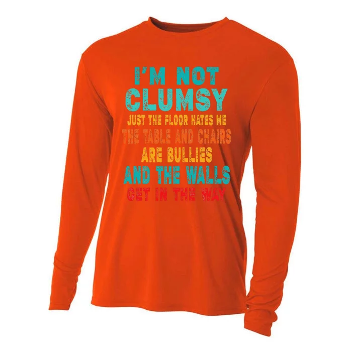 Funny Im Not Clumsy Sarcasm Saying Cooling Performance Long Sleeve Crew