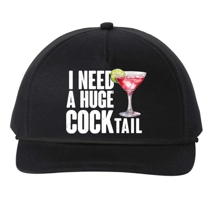 Funny I Need A Huge Cocktail Drink Humor Snapback Five-Panel Rope Hat