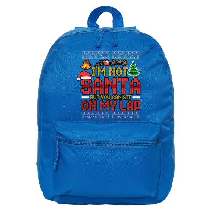 Funny Im Not Santa But You Can Sit On My Lap Ugly Xmas Cute Gift 16 in Basic Backpack