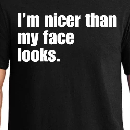 Funny Im Nicer Than My Face Looks Sarcasm Funny Gift Pajama Set