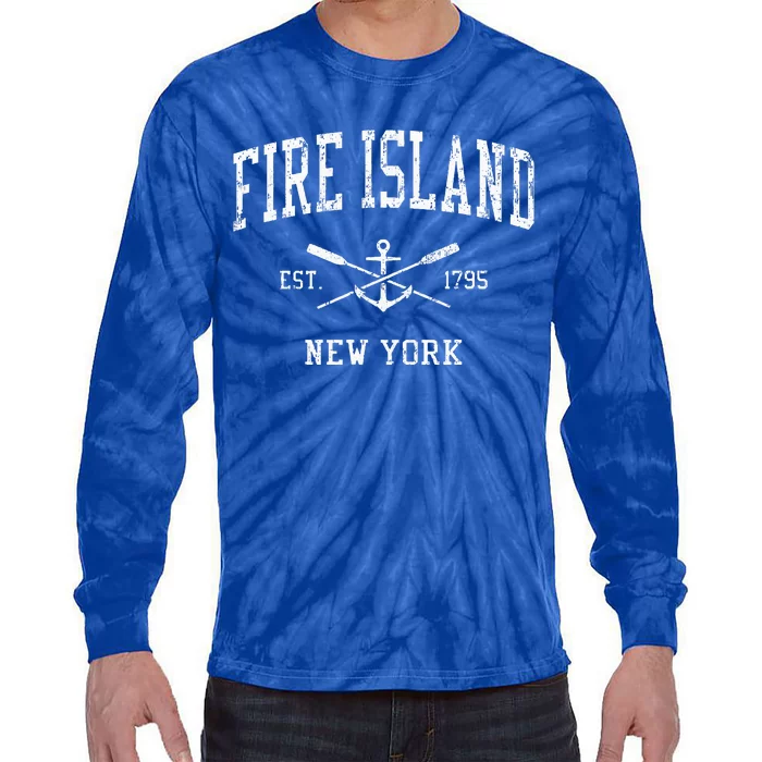 Fire Island Ny Vintage Tie-Dye Long Sleeve Shirt