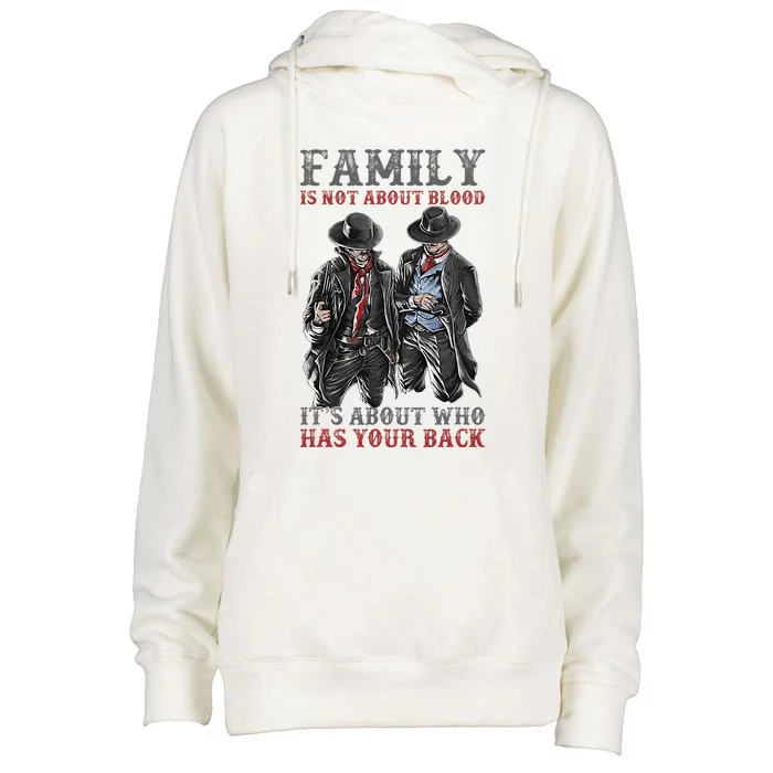 Family Is Not About Blood It’S About Who Has Your Back Womens Funnel Neck Pullover Hood