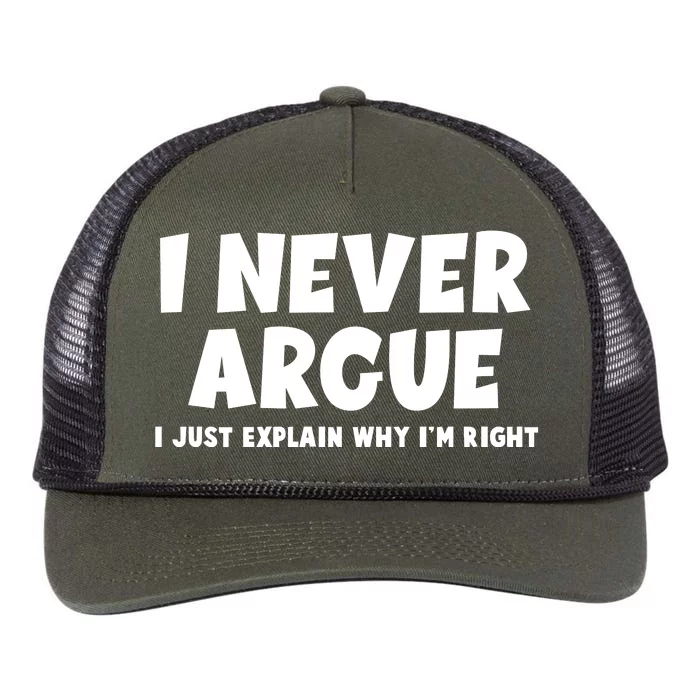 Funny I Never Argue I Just Explain Why Im Right Retro Rope Trucker Hat Cap