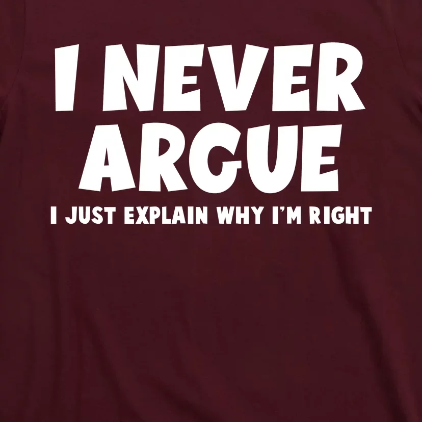 Funny I Never Argue I Just Explain Why Im Right T-Shirt