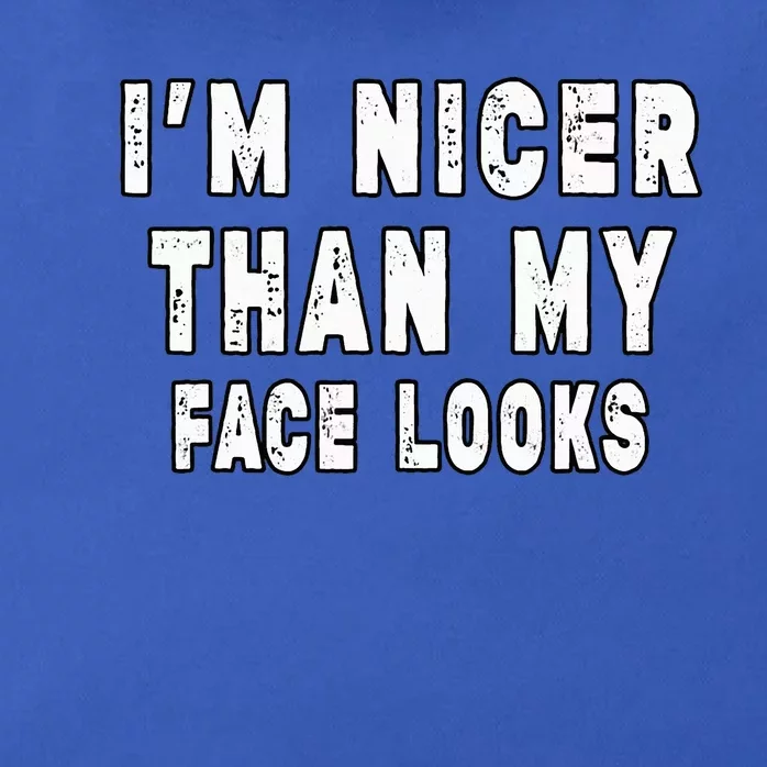 Funny Im Nicer Than My Face Looks Sarcasm Funny Gift Zip Tote Bag