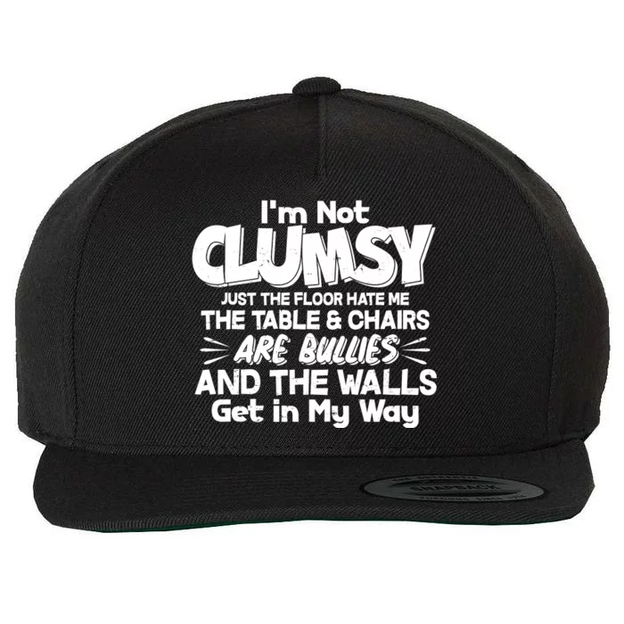 Funny I'm Not Clumsy Wool Snapback Cap