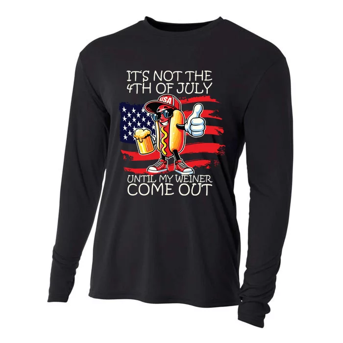 Funny Its Not The 4th Of July Until My Weiner Comes Out Cooling Performance Long Sleeve Crew