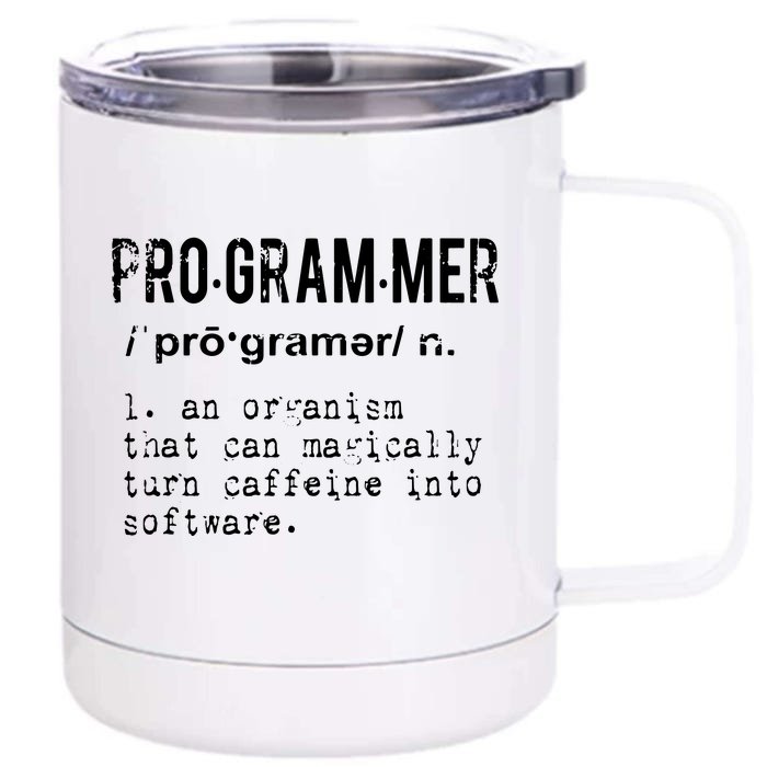 Funny IT Nerd Geek Programmer Definition Tee Front & Back 12oz Stainless Steel Tumbler Cup