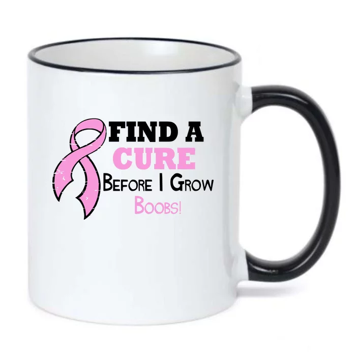 Find A Cure Before I Grow Boobs Black Color Changing Mug