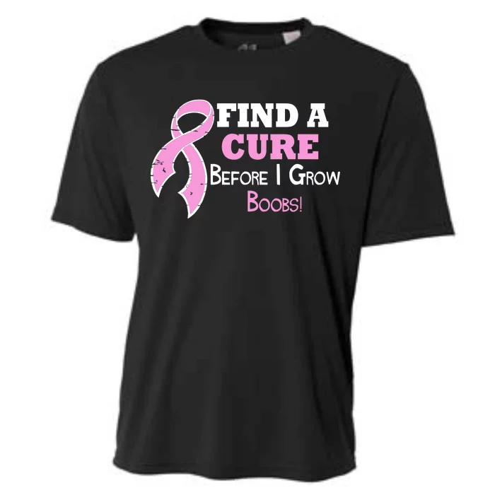 Find A Cure Before I Grow Boobs Cooling Performance Crew T-Shirt