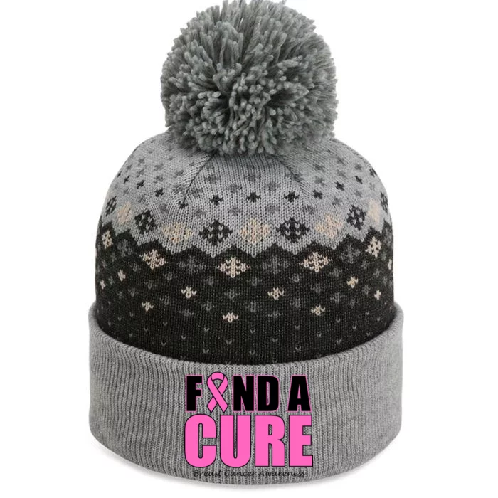 Find A Cure Breast Cancer Awareness Ribbon The Baniff Cuffed Pom Beanie