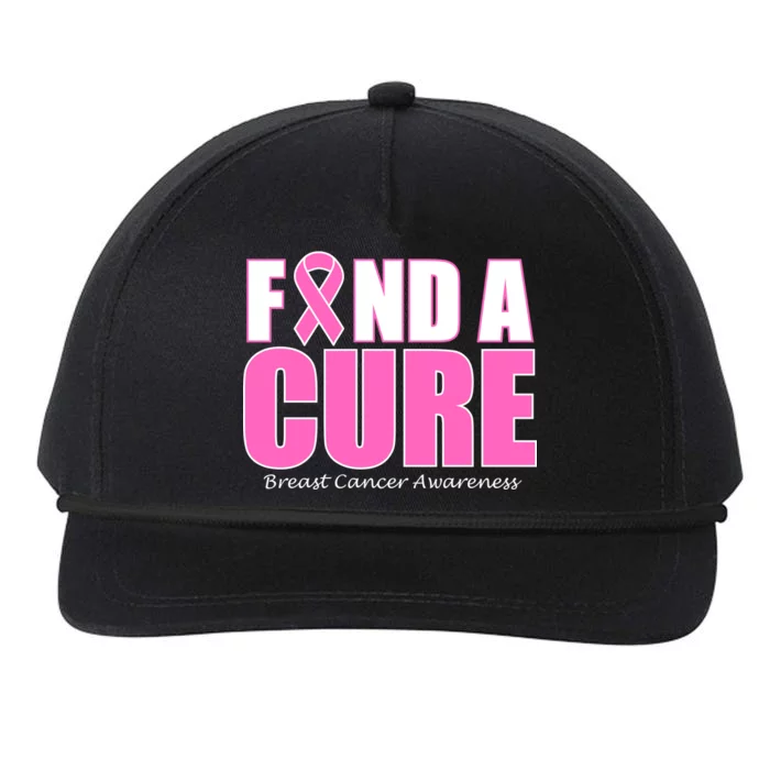 Find A Cure Breast Cancer Awareness Ribbon Snapback Five-Panel Rope Hat