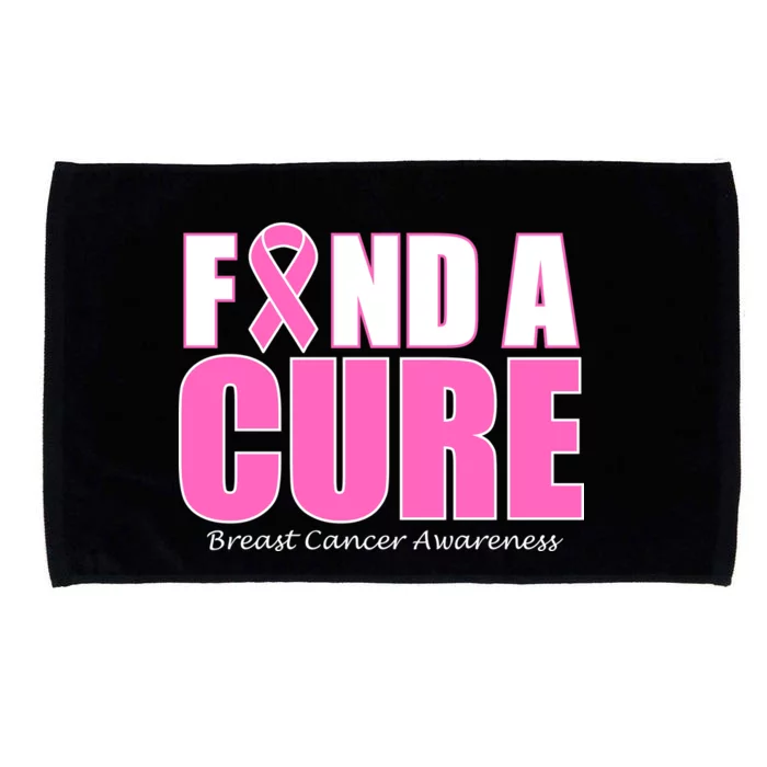 Find A Cure Breast Cancer Awareness Ribbon Microfiber Hand Towel