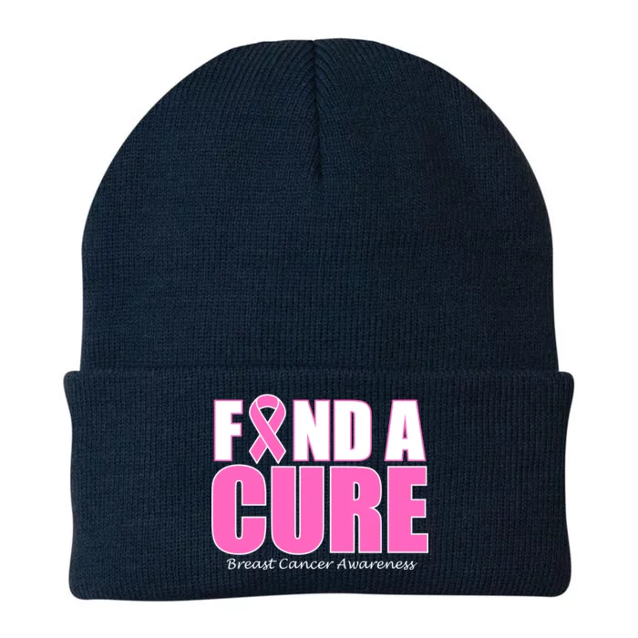 Find A Cure Breast Cancer Awareness Ribbon Knit Cap Winter Beanie