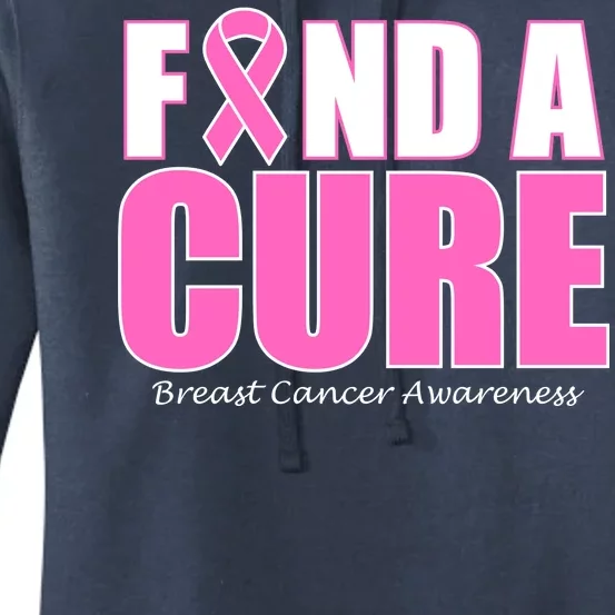 Find A Cure Breast Cancer Awareness Ribbon Women's Pullover Hoodie