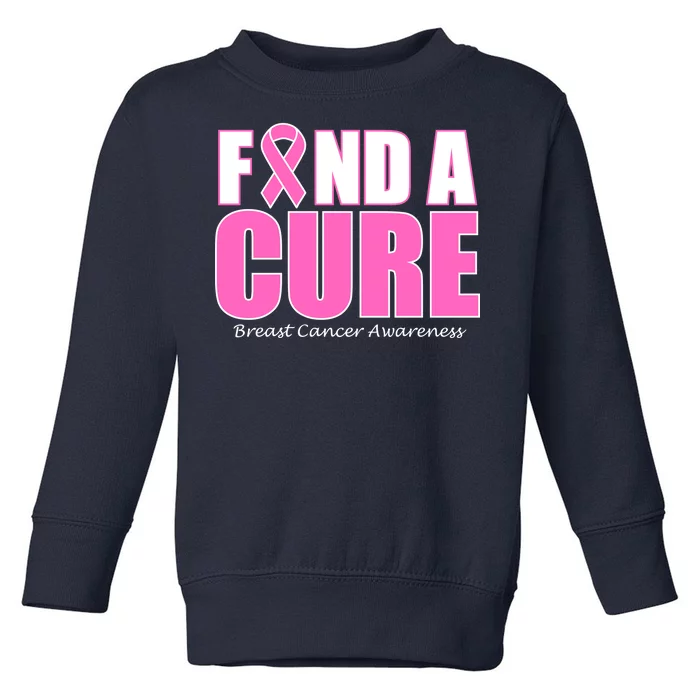 Find A Cure Breast Cancer Awareness Ribbon Toddler Sweatshirt