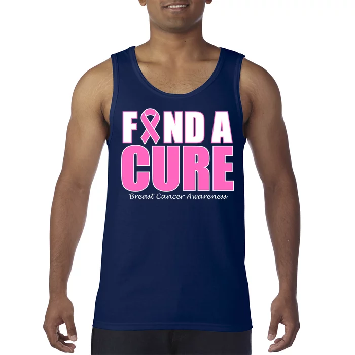 Find A Cure Breast Cancer Awareness Ribbon Tank Top