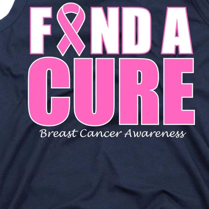 Find A Cure Breast Cancer Awareness Ribbon Tank Top