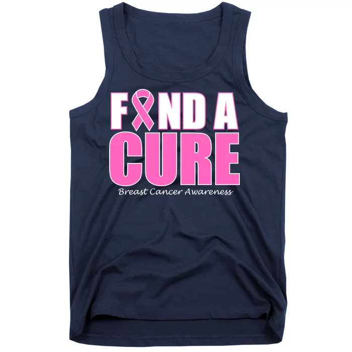 Find A Cure Breast Cancer Awareness Ribbon Tank Top