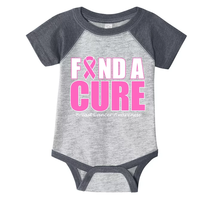 Find A Cure Breast Cancer Awareness Ribbon Infant Baby Jersey Bodysuit