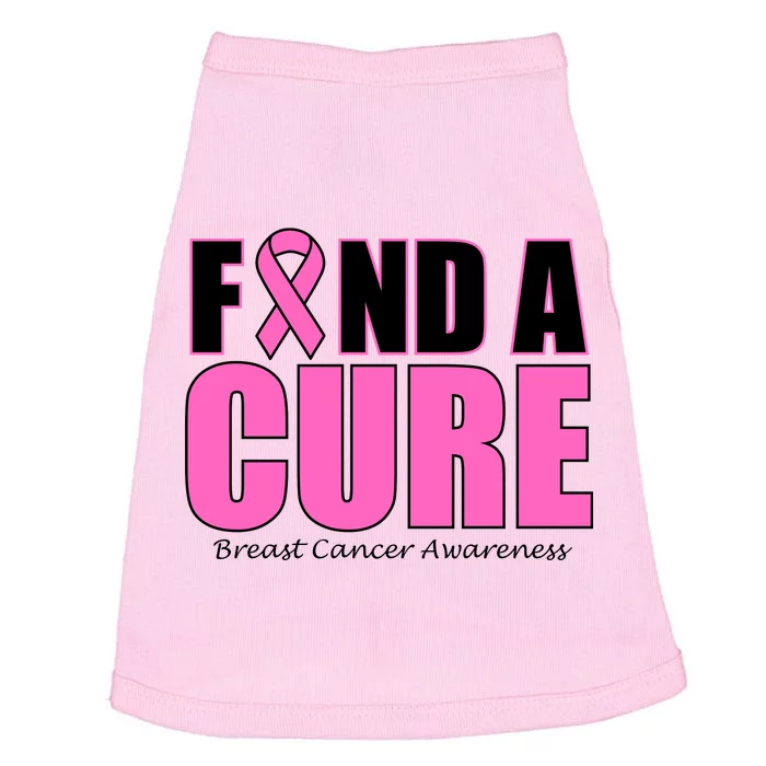 Find A Cure Breast Cancer Awareness Ribbon Doggie Tank